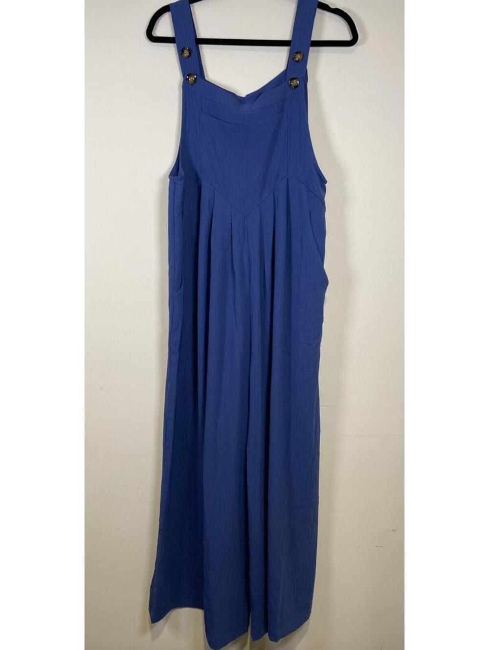 Dokotoo Blue Jumpsuit with Button Straps Size L